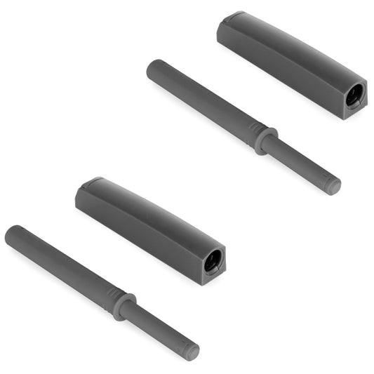 2 Stück eleganter Druckschnäpper, mit Montagegehäuse, Oberfläche: anthrazitgrau, nicht magnetisch, 1900223 für Möbeltüren, Schranktüren, Klappen