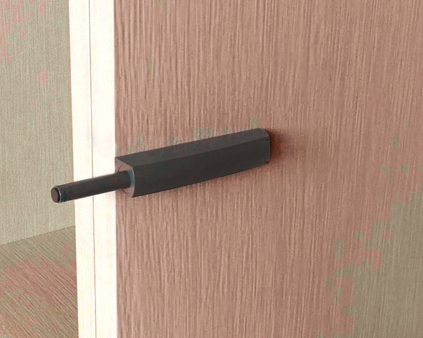 2 Stück eleganter Druckschnäpper, mit Montagegehäuse, Oberfläche: anthrazitgrau, nicht magnetisch, 1900223 für Möbeltüren, Schranktüren, Klappen