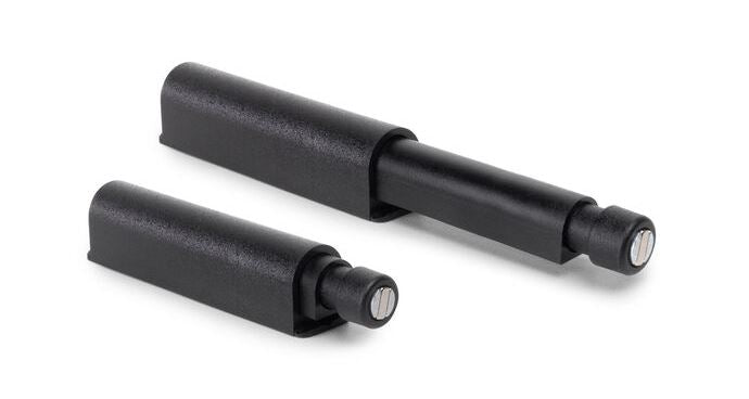2 elegant push-button catches, surface: black, 62 mm (2-7/16″), design: magnetic, 2033917 for furniture doors, cabinet doors, flaps