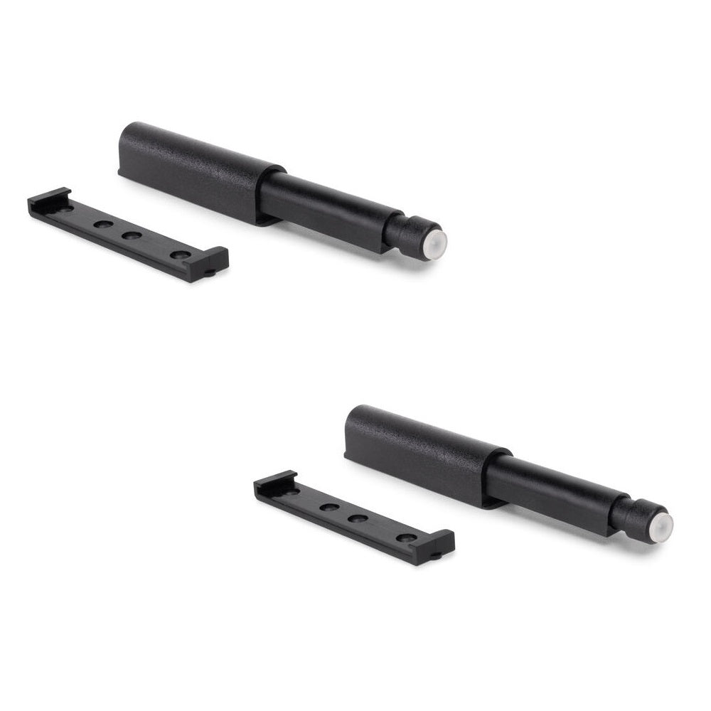 2 elegant push-button catches, surface: black, 62 mm (2-7/16″), design: non-magnetic, 2033817 for furniture doors, cabinet doors, flaps