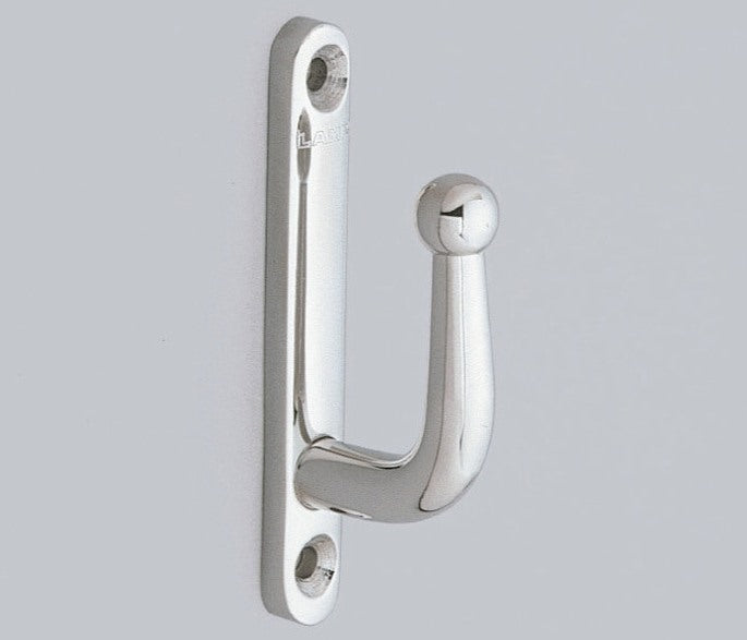High-quality stainless steel wall hook with a ball at the tip, made of solid stainless steel, 70 mm (2.8"), KB-F-70. Stainless steel wall hook for humid environments, outdoor use, shipbuilding, and much more, from Sugatsune / LAMP® (Japan)