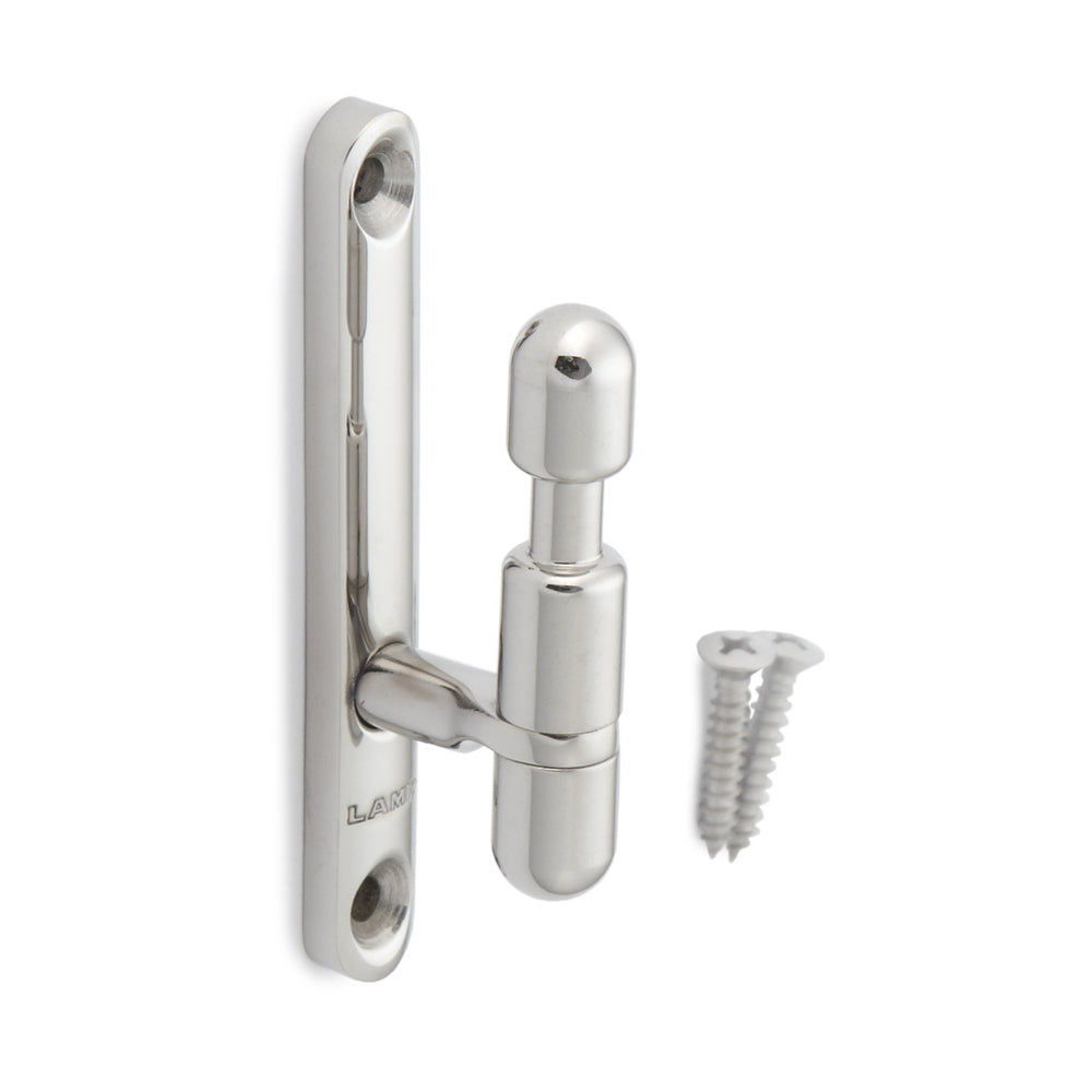 High-quality stainless steel wall hook with a ball at the tip, made of solid stainless steel, 75 mm (3"), KB-F-75. Stainless steel wall hook for humid environments, outdoor use, shipbuilding, and much more, from Sugatsune / LAMP® (Japan)