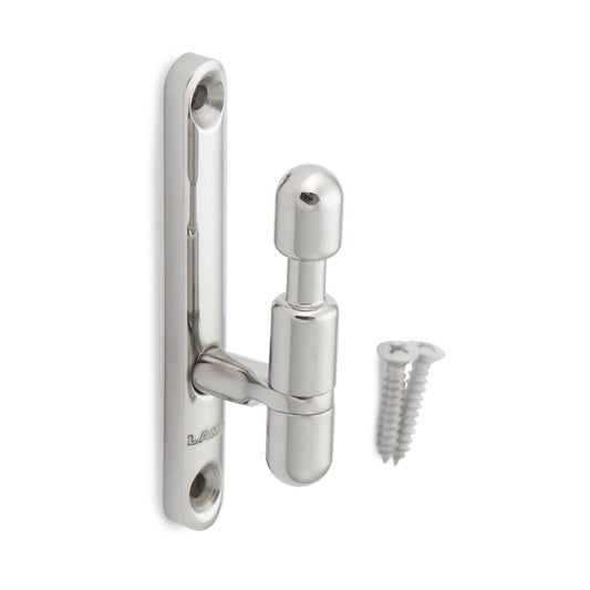 High-quality stainless steel wall hook with a ball at the tip, made of solid stainless steel, 75 mm (3"), KB-F-75. Stainless steel wall hook for humid environments, outdoor use, shipbuilding, and much more, from Sugatsune / LAMP® (Japan)