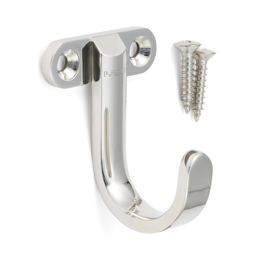 High-quality stainless steel wall hook, made of solid stainless steel, 50 mm (2"), KB-H-40. Stainless steel wall hook for humid environments, outdoor use, shipbuilding, and much more, from Sugatsune / LAMP® (Japan)