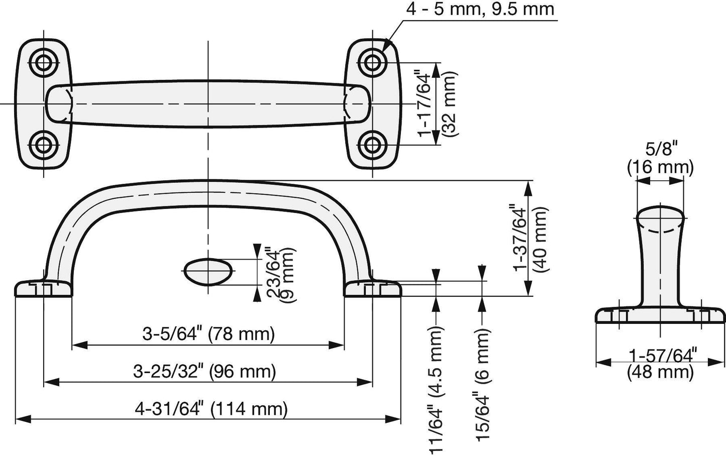 Edelstahlmöbelgriff SUS316, 114 mm (4,5″) 4LC-114. Griff aus feinstem korrosionsfreiem Edelstahl V4A (SUS316) für hochwertige Einrichtungen, sowie für den Außenbereich, feuchte, raue und hochkorrosive Umgebungen von Sugatsune / LAMP® (Japan)