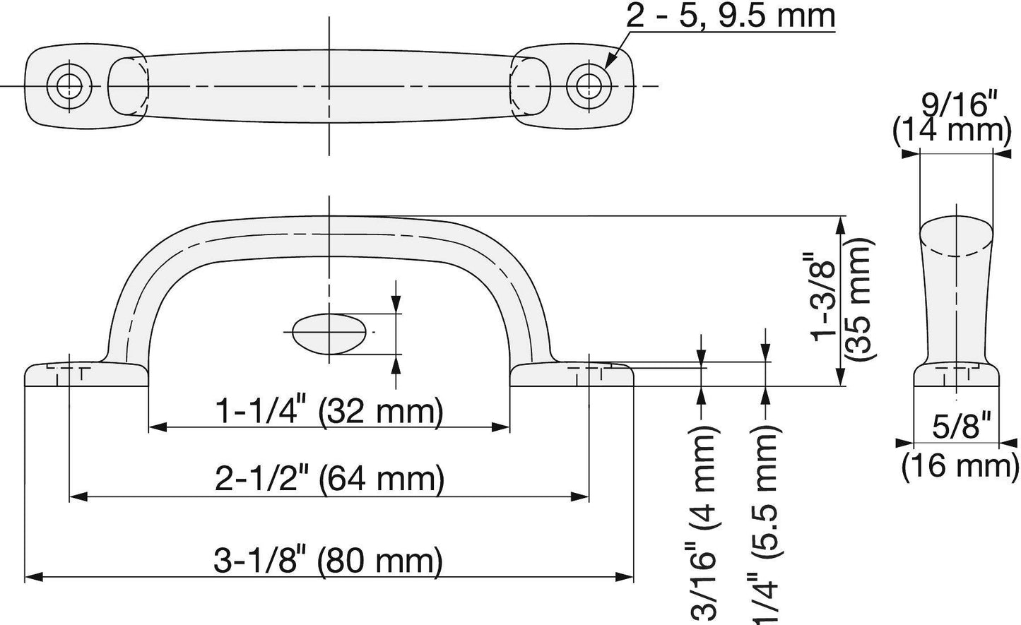 Edelstahlmöbelgriff SUS316, 80 mm (3,2″) 2LC-80. Griff aus feinstem korrosionsfreiem Edelstahl V4A (SUS316) für hochwertige Einrichtungen, sowie für den Außenbereich, feuchte, raue und hochkorrosive Umgebungen von Sugatsune / LAMP® (Japan)