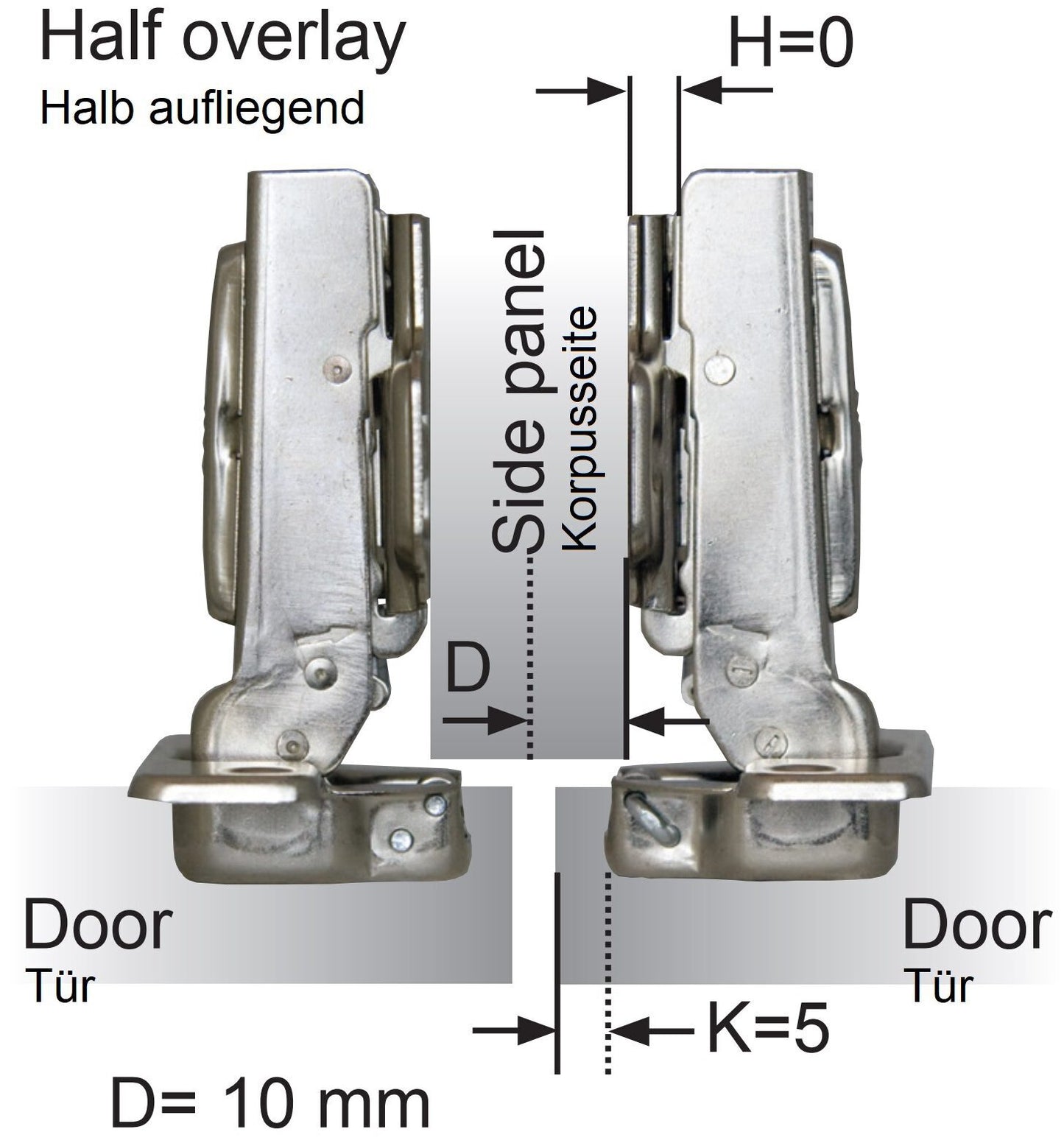 Edelstahlmöbelscharnier aus SUS304 (V2A) mit integrierter Soft-Close Dämpfung, halb aufliegend, inkl. Montageplatte, 117 mm (4,7″) 15.03.765-0. Edelstahlmöbelband mit Dämpfer, aus SUS304 (V2A) für Boot, Edelstahlküche, Outdoor-Küche, von SISO Denmark