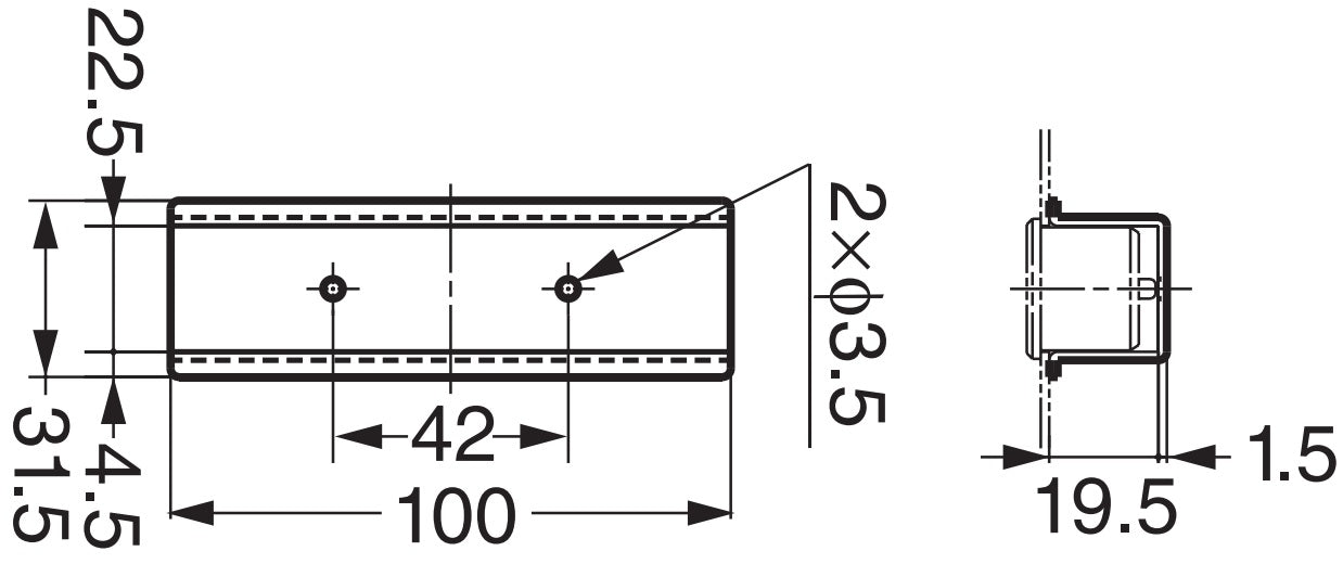 Einlassklappgriff aus Zinklegierung, Oberfläche: vernickelt, satiniert matt, 100 mm (4″) FH-100AK-00. Einlassgriff FH-100AK-00 für Büromöbel, Wohnmöbel, Küchenschränke, von Sugatsune / LAMP® (Japan)