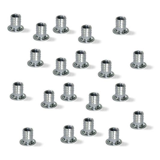 20 pieces high-quality press-in nuts with internal thread M10, made of steel, surface: galvanized, 22 mm (55/64″), 8035305 for furniture connections
