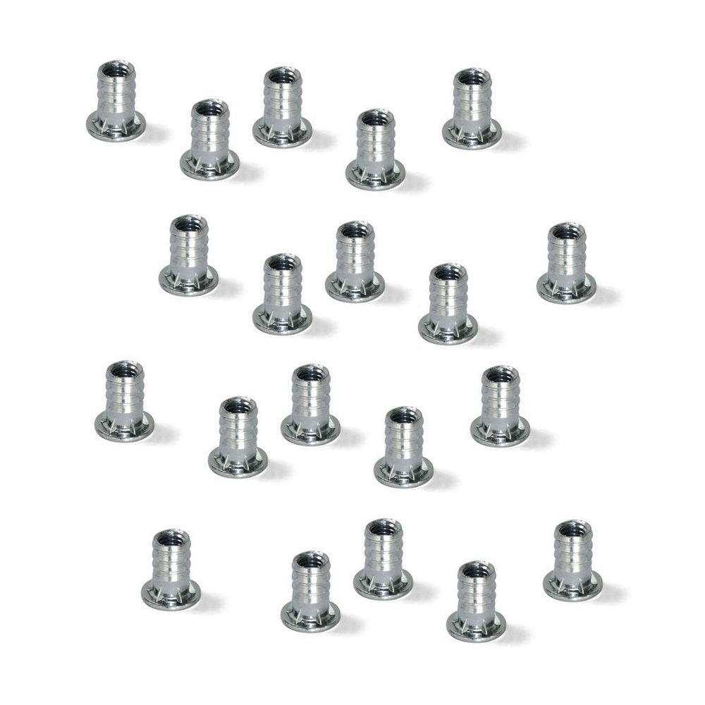 20 pieces high-quality press-in nuts with internal thread M6, made of steel, surface: galvanized, 13.6 mm (17/32″), 8066705 for furniture connections