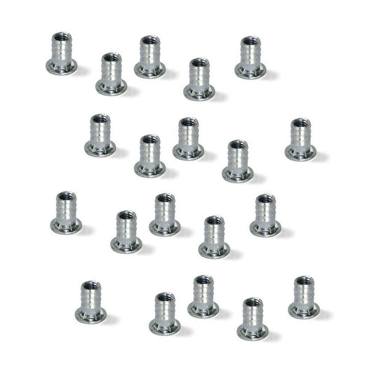 20 pieces high-quality press-in nuts with internal thread M6, made of steel, surface: galvanized, 13.6 mm (17/32″), 8066705 for furniture connections