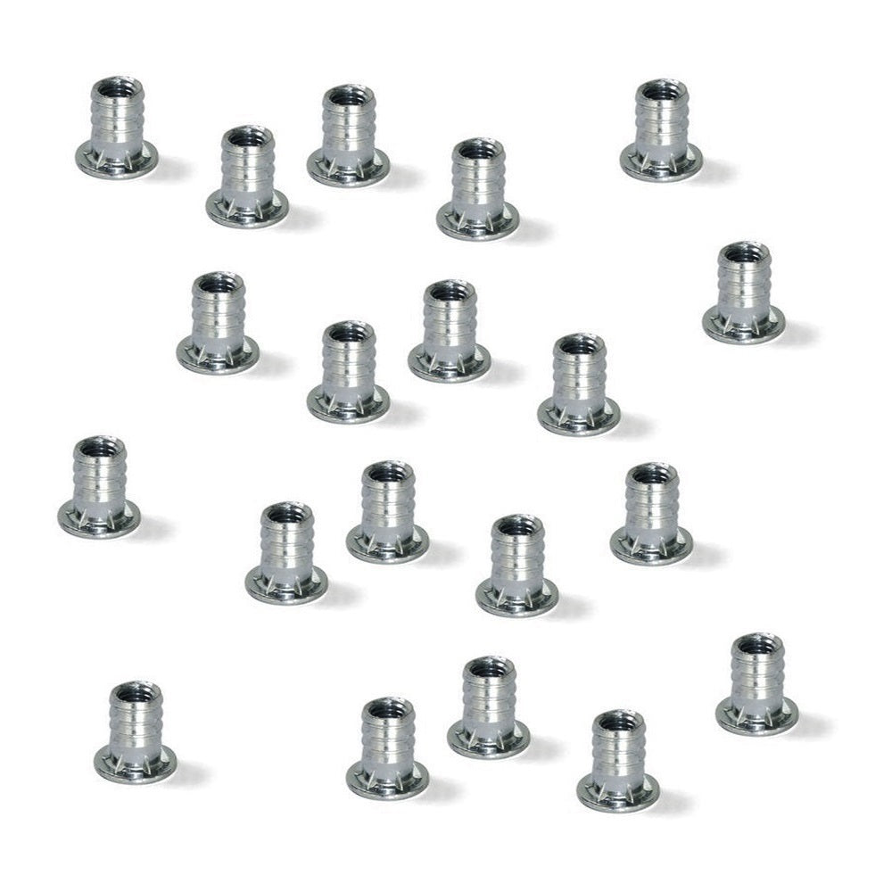20 pieces high-quality press-in nuts with internal thread M8, made of steel, surface: galvanized, 20 mm (25/32″), 8029105 for furniture connections