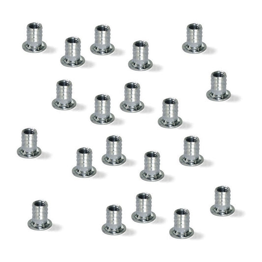 20 pieces high-quality press-in nuts with internal thread M8, made of steel, surface: galvanized, 20 mm (25/32″), 8029105 for furniture connections