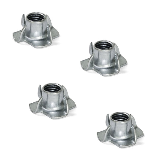 4 Stück Einschlagmutter mit M10 Gewinde, aus robustem Stahl, Oberfläche: verzinkt, 12 mm (0,5″), 3006805. Einschlaggewinde (drive-in nut), für Schraube, Sofafuß, Schrankfuß, Möbelrolle, Fertighausbau, Klettergriff und viel mehr, von EMUCA