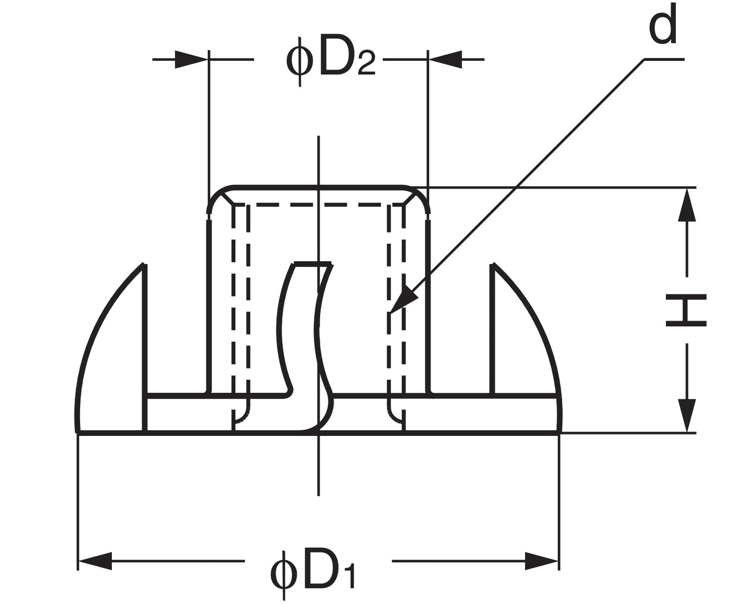 4 Stück Einschlagmutter mit M4 Gewinde, aus robustem Stahl, Oberfläche: verzinkt, gelb, 15 mm (0,6″), SC-124-4. Einschlaggewinde (drive-in nut), für Schraube, Sofafuß, Schrankfuß, Möbelrolle, Fertighausbau und viel mehr, von Sugatsune / LAMP® (Japan)