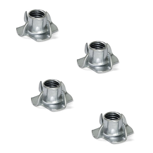 4 Stück Einschlagmutter mit M6 Gewinde, aus robustem Stahl, Oberfläche: verzinkt, 8 mm (0,4″), 3007005. Einschlaggewinde (drive-in nut), für Schraube, Sofafuß, Schrankfuß, Möbelrolle, Fertighausbau, Klettergriff und viel mehr, von EMUCA