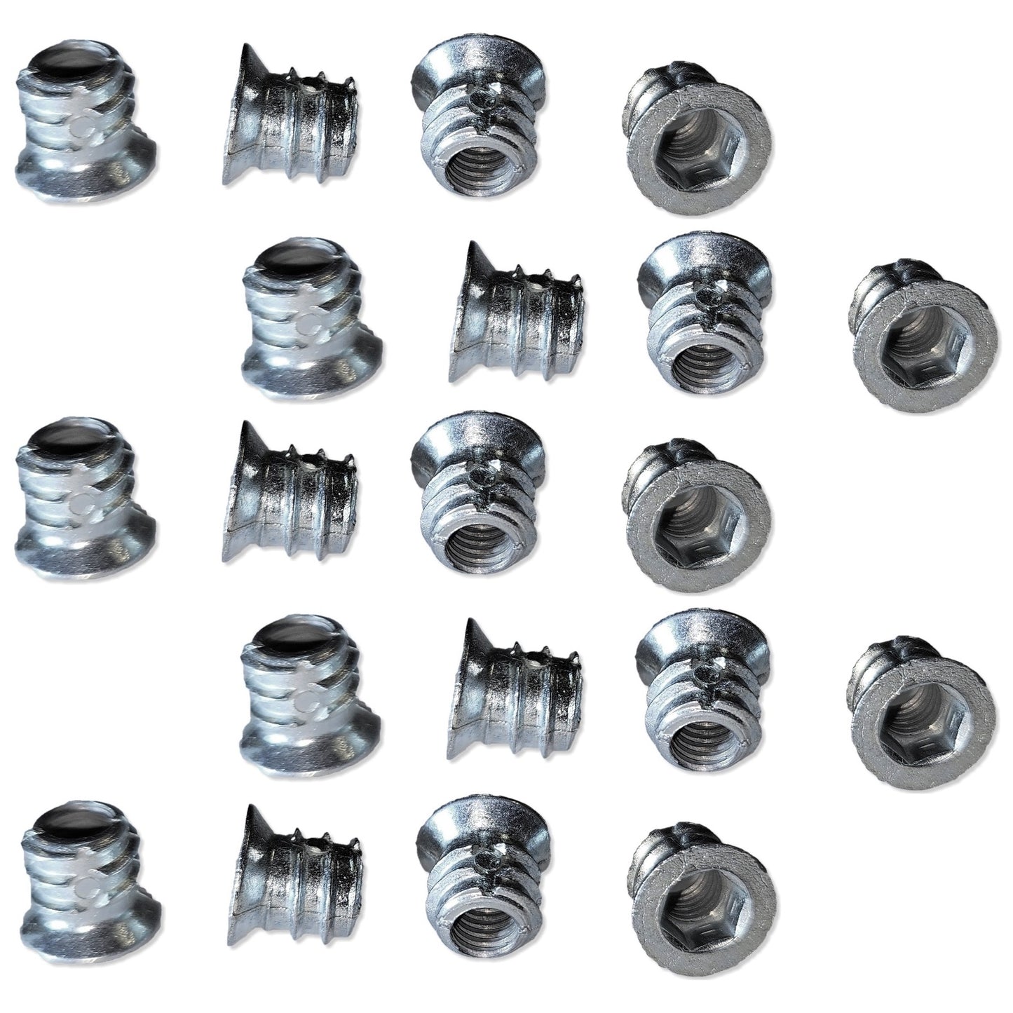 20 Stück hochwertige Einschraubmuffe mit M6 Innengewinde, Senkkopf mit Innensechskant und Abdeckrand, aus massivem Zinkdruckguss, 13 mm (0,6″), 8008001. Einschraubmutter für Möbel, Holzplatte, Spanplatte, Tisch und viel mehr, von EMUCA