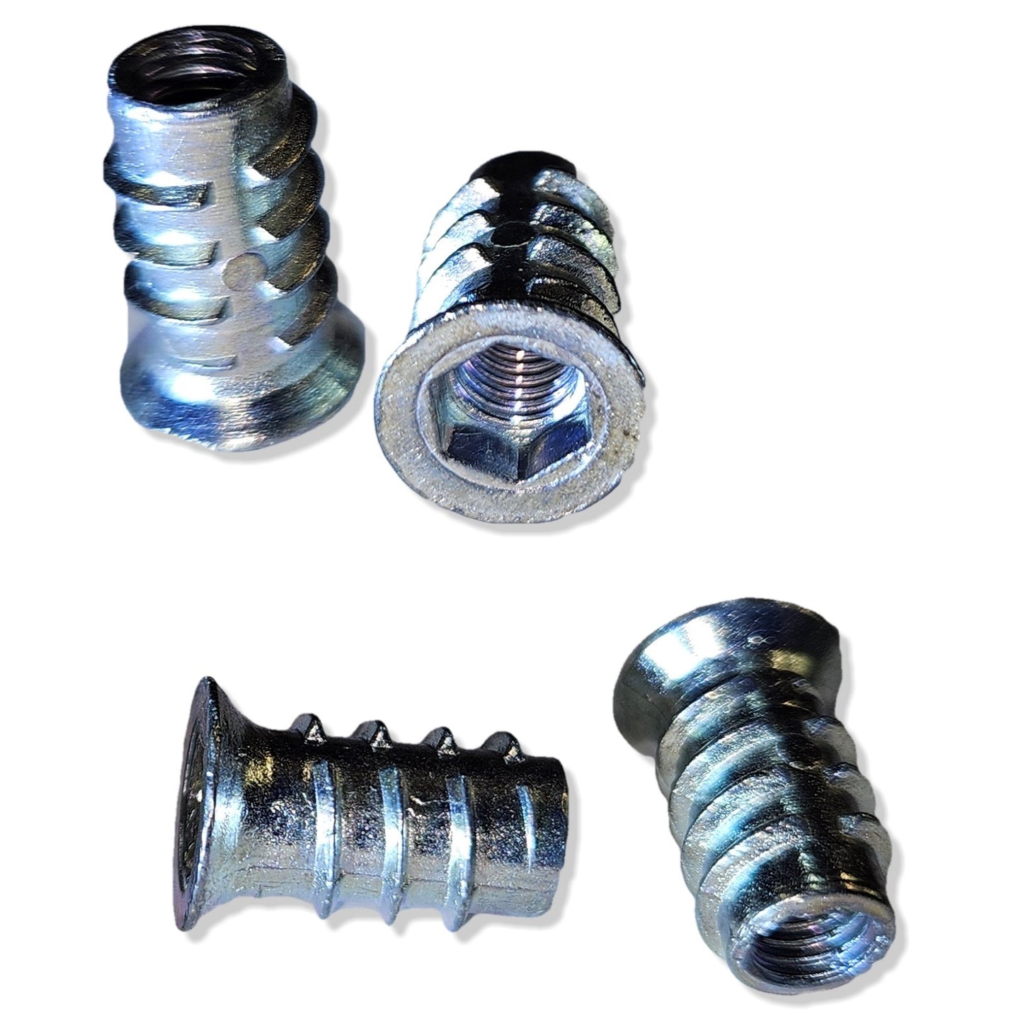 20 pieces of high-quality screw-in socket with M6 internal thread, countersunk head with hexagon socket and cover edge, surface: galvanized, 17 mm (0.7″), 8007705. Screw-in nut for furniture, wood panels, chipboard, tables and much more, by EMUCA