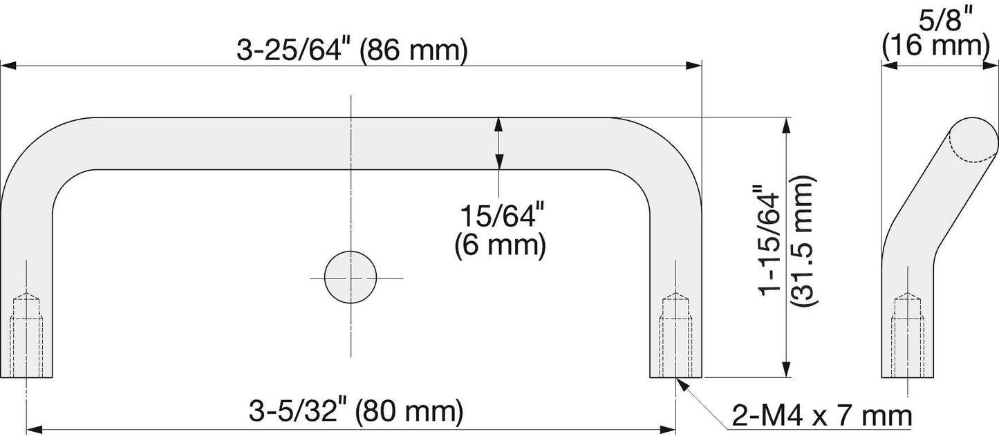 Ergonomischer Edelstahl-Türgriff V2A (SUS304), 86 mm (3,4″) H-75-C-86. Hochwertiger ergonomischer Edelstahl-Türgriff aus rostfreiem Edelstahl V2A (SUS304), glänzend poliert, für feuchte Umgebungen, Schiffe, Maschinenbau von Sugatsune / LAMP® (Japan)