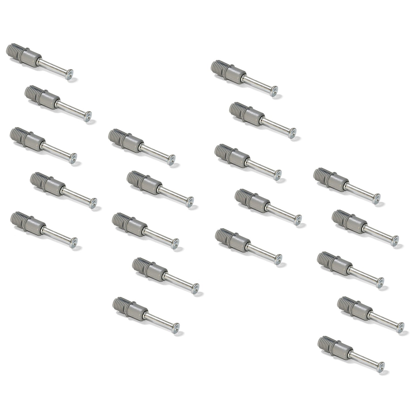 20 expansion bolts, made of steel and plastic, surface: galvanized, 31.6 mm (1-1/4″), 5912905 for eccentric connectors, shelves, cabinet parts