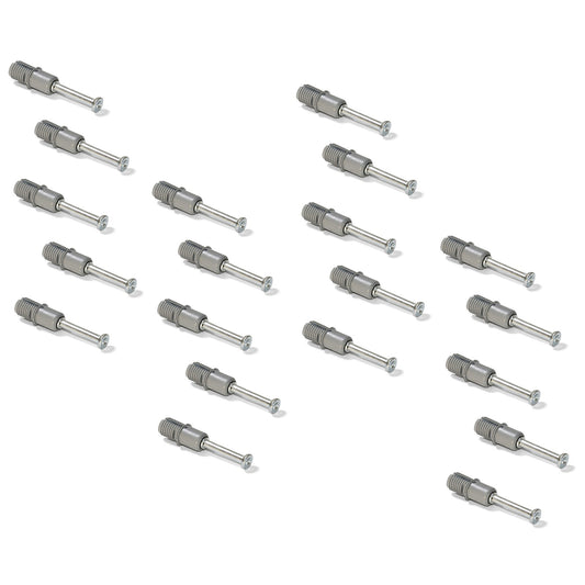 20 Stück Expansionsbolzen, aus Stahl und Kunststoff, Oberfläche: verzinkt, 31,6 mm (1-1/4″), 5912905 für Exzenterverbinder, Regalböden, Schrankteile