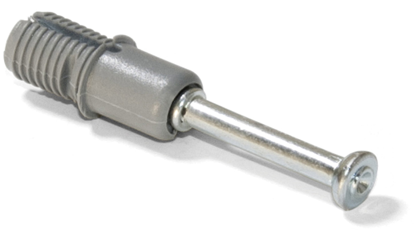 20 expansion bolts, made of steel and plastic, surface: galvanized, 31.6 mm (1-1/4″), 5912905 for eccentric connectors, shelves, cabinet parts