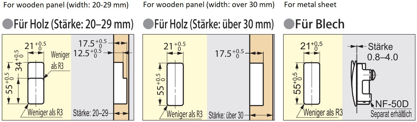 Hochwertiger Federklapphaken zum Einlassen, Oberfläche: dunkelgrau, 60 mm (2,4″), Ausführung: mit Soft-Close Schließdämpfung, NF-60D-GR. Klapphaken mit Schließautomatik und Soft-Close für Caravan, Yacht, Zug und viel mehr, von Sugatsune / LAMP® (Japan)