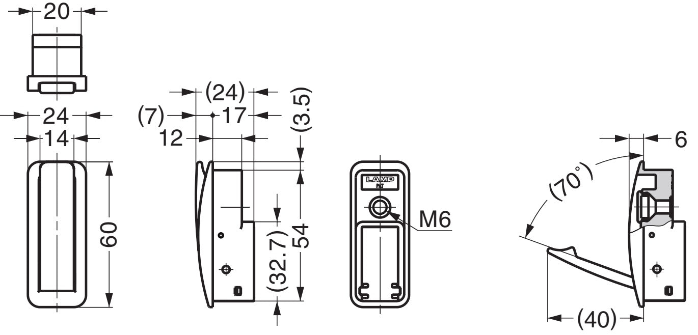 Hochwertiger Federklapphaken zum Einlassen, Oberfläche: dunkelgrau, 60 mm (2,4″), Ausführung: mit Soft-Close Schließdämpfung, NF-60D-GR. Klapphaken mit Schließautomatik und Soft-Close für Caravan, Yacht, Zug und viel mehr, von Sugatsune / LAMP® (Japan)