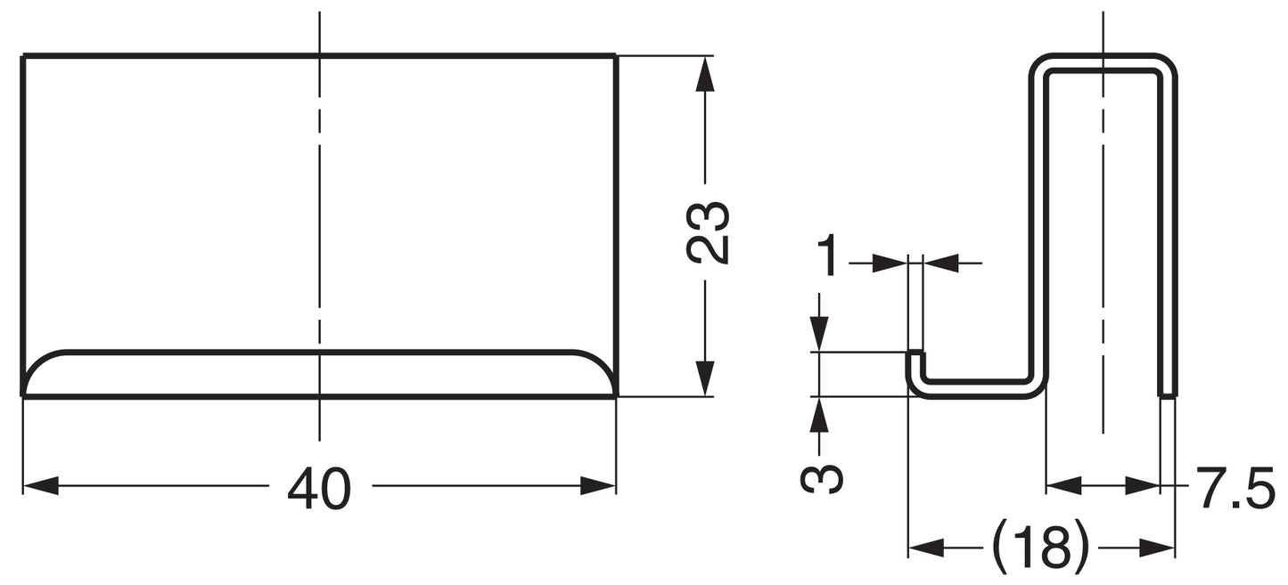 Counter plate for glass thickness 5 mm (1 3/64″), with handle function, surface: chrome-plated, 40 mm (1 37/64″), K-150CR for glass cabinet door, magnetic catch