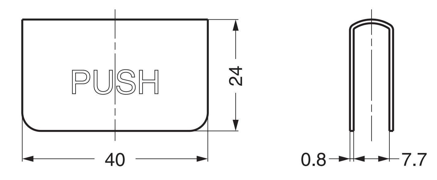 Counter plate for glass thickness 6 mm, made of steel, surface: black, 40 mm (1-37/64″), K-130B and K-130-P6 for glass cabinet door, magnetic catch