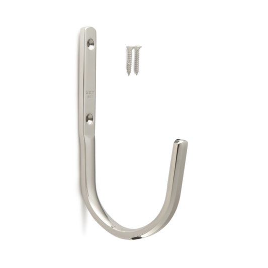 High-quality, large universal hook, made of stainless steel, surface: matte and polished, 112 mm (4.5"), XL-CUF110TT. Heavy-duty hook made of V2A for shipbuilding, outdoor use, and much more, from Sugatsune / LAMP® (Japan)
