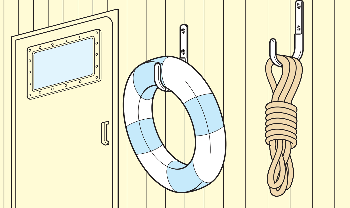High-quality, large universal hook, made of stainless steel, surface: matte and polished, 173 mm (6.9"), XL-CUF170TT. Heavy-duty hook made of V2A for shipbuilding, outdoor use, and much more, from Sugatsune / LAMP® (Japan)