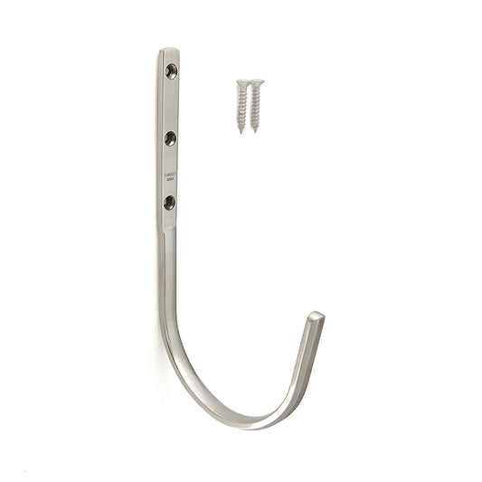 High-quality, large universal hook, made of stainless steel, surface: matte and polished, 173 mm (6.9"), XL-CUF170TT. Heavy-duty hook made of V2A for shipbuilding, outdoor use, and much more, from Sugatsune / LAMP® (Japan)