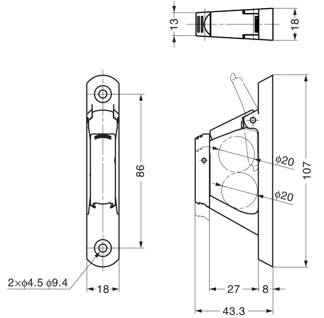 High-quality hook with safety catch made of SUS316 stainless steel, EN-E107. Rope hook with safety catch made of V4A for shipbuilding, outdoor use, humid environments, harsh environments, and much more, from Sugatsune / LAMP® (Japan)