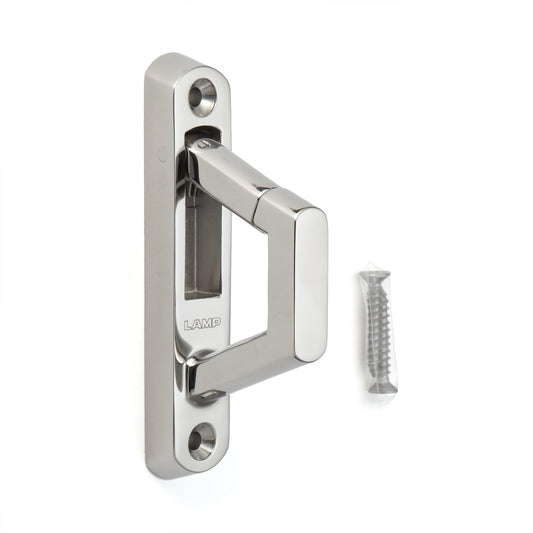 High-quality hook with safety catch made of SUS316 stainless steel, EN-K120. Rope hook with safety catch made of V4A for shipbuilding, outdoor use, humid environments, harsh environments, and much more, from Sugatsune / LAMP® (Japan)