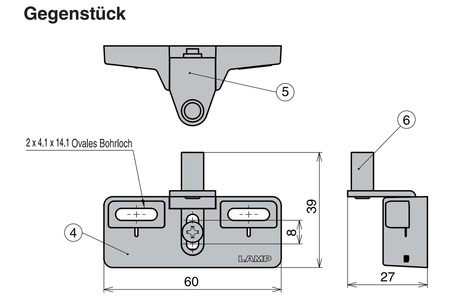 Heavy-duty dampers for large and heavy furniture doors. Furniture dampers with locking mechanism from SUGATSUNE / Lamp (Japan)