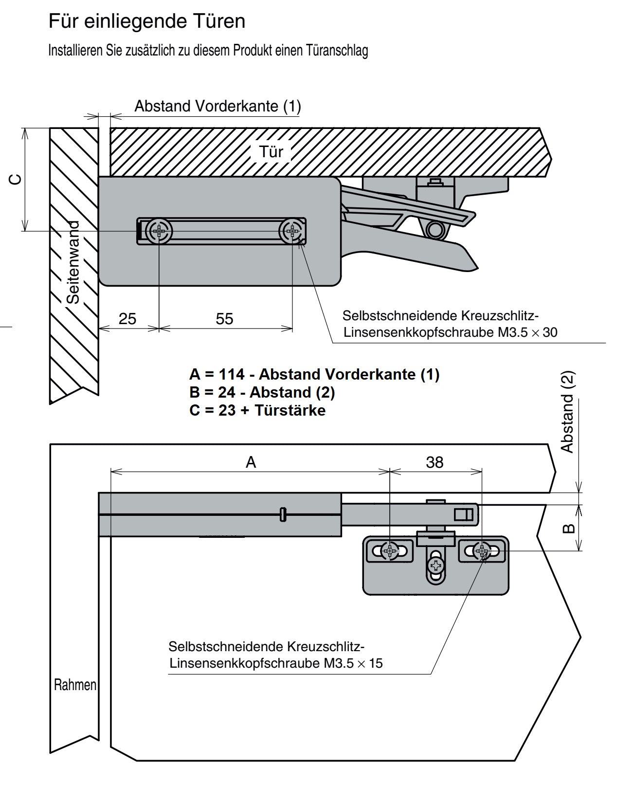 Heavy-duty dampers for large and heavy furniture doors. Furniture dampers with locking mechanism from SUGATSUNE / Lamp (Japan)
