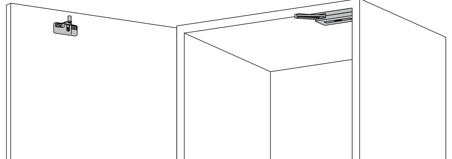 Heavy-duty dampers for large and heavy furniture doors. Furniture dampers with locking mechanism from SUGATSUNE / Lamp (Japan)
