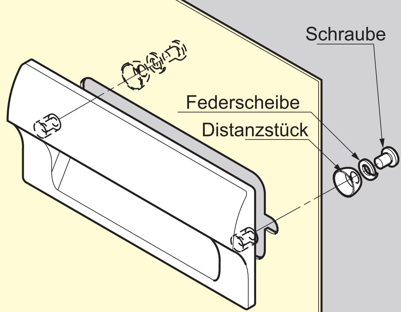 Hochwertige rechteckige Griffmuschel aus robustem Kunststoff, Oberfläche: Elfenbein, 110 mm (4,4″) HH-JS110-IV. Möbelgriff HH-JS110-IV für Blech, Holz, Schubkasten, Metallschrank, Holzschrank, Büromöbel, Schlafzimmermöbel, von Sugatsune / LAMP® (Japan)