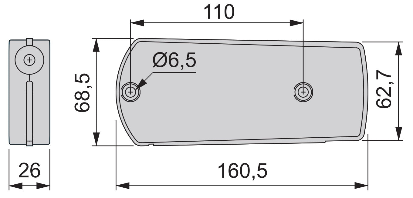 Ferrure de volet de haute qualité avec câble, capacité de charge : 10 kg (22 lbs), gris, 1010521 pour volets de meubles, volets d'armoires, volets de secrétaires, volets de bars