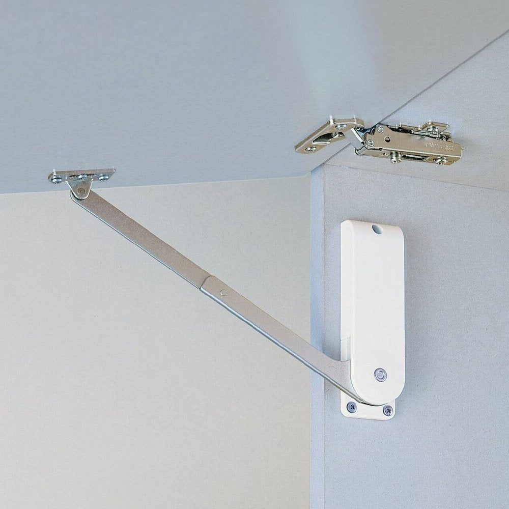 Hochwertiger Klappenhalter, Oberfläche: weiß, Ausführung: links, HDS-30HL-WT für Hochklappen, Küchenmöbel