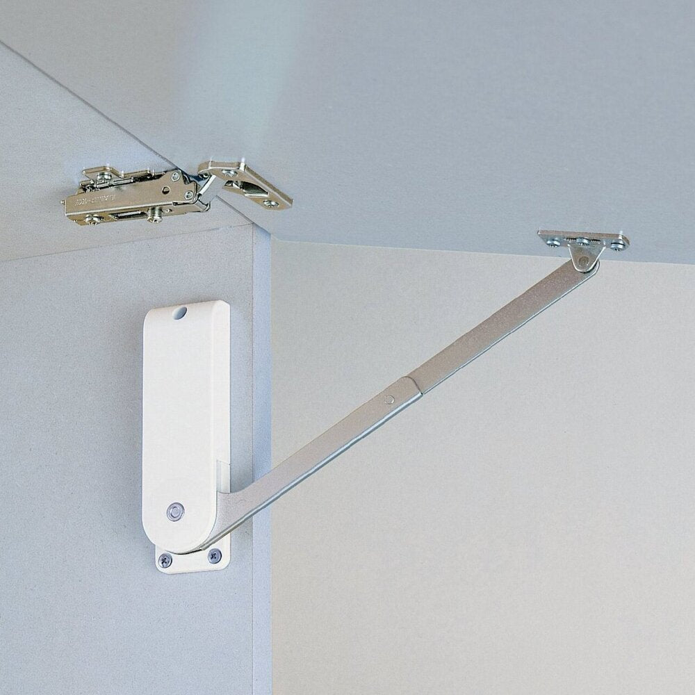 Ferrure d'abattant de haute qualité, surface : blanc, version : droite, HDS-30HR-WT pour portes relevables, meubles de cuisine
