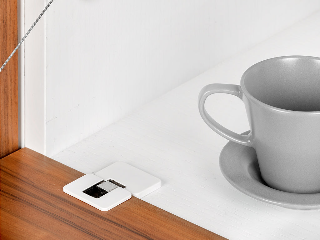 2 pieces Ankor GT-B flap hinge, removable, made of zinc alloy with cover caps, surface: white 1010815. Zinc alloy bar compartment hinge for wooden flaps, furniture flaps, wooden lids, bar compartments and much more, by EMUCA