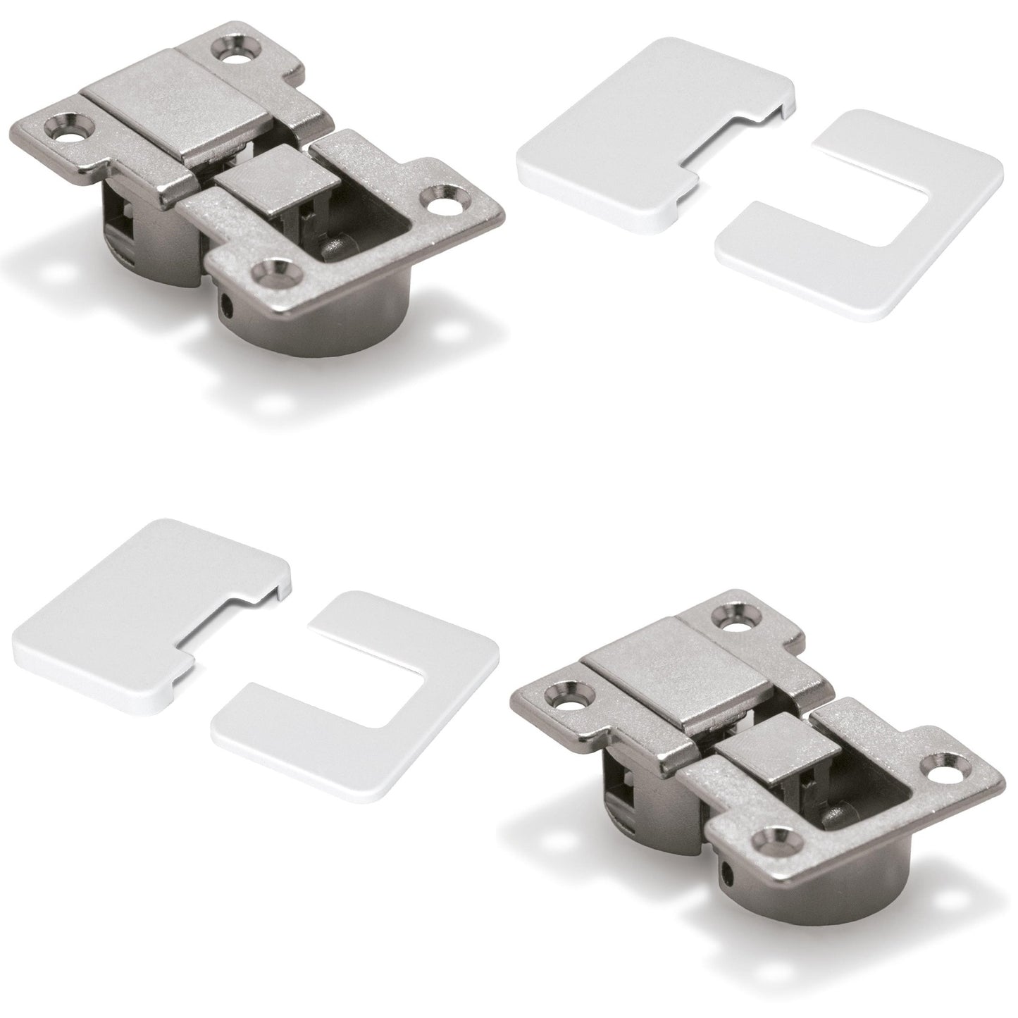 2 pieces Ankor GT-B flap hinge, removable, made of zinc alloy with cover caps, surface: white 1010815. Zinc alloy bar compartment hinge for wooden flaps, furniture flaps, wooden lids, bar compartments and much more, by EMUCA