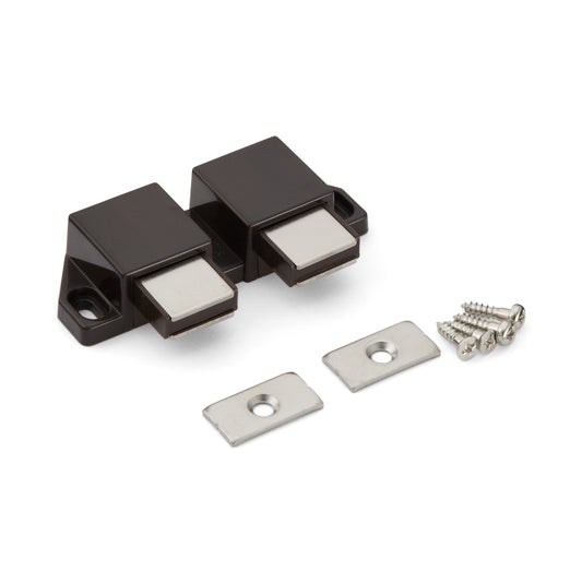 Kompakter Magnet-Druckschnäpper, inkl. Gegenplatte ML-30WBR, 25 mm (63/64″) von Sugatsune, braun, Ausführung: mit 2 Stößeln. Produktbild
