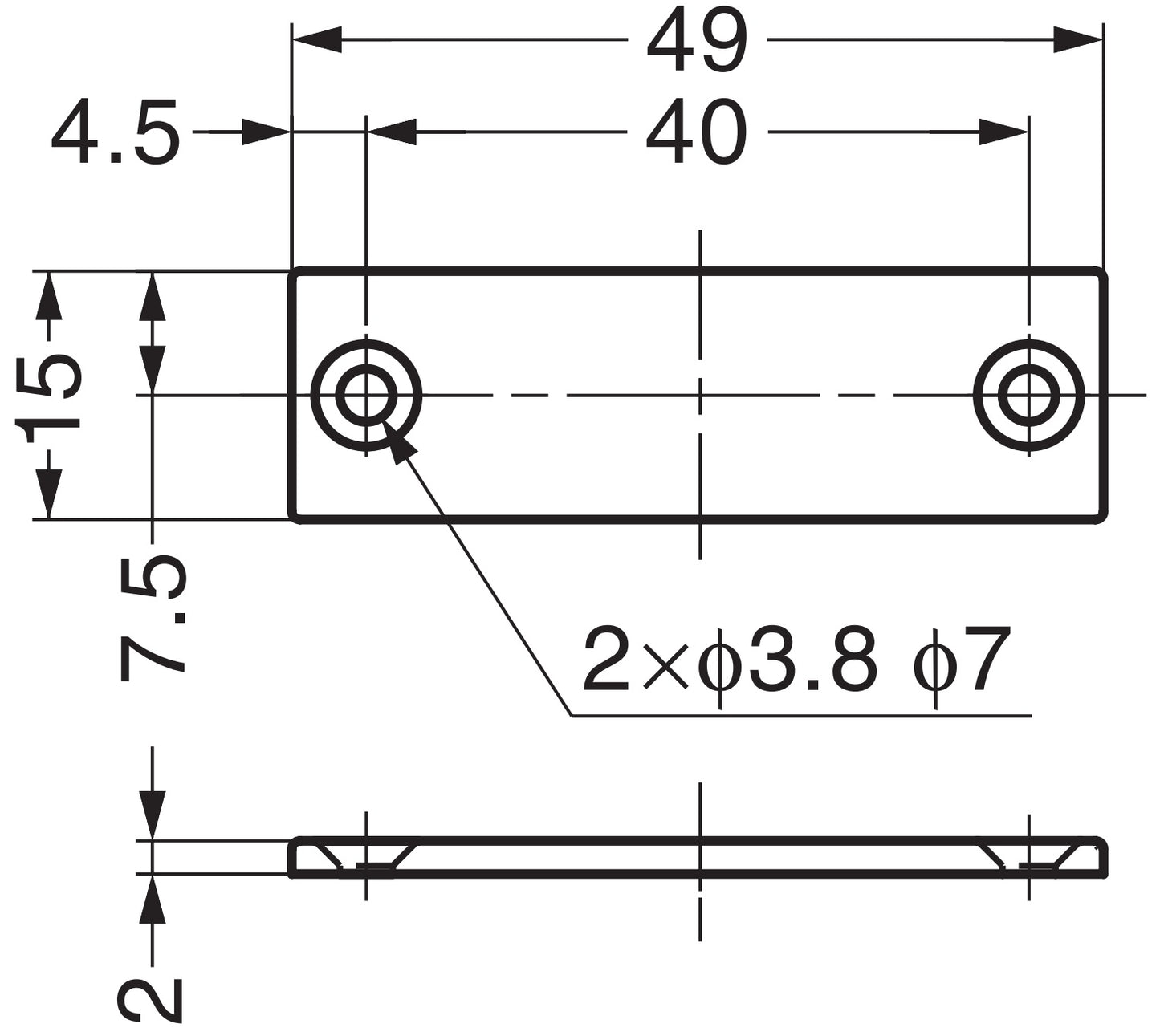 4 Stück korrosionsbeständige Magnet-Gegenplatte, beschichtet mit Edelstahl SUS304 (V2A), MC-JM49 für Magnetschnäpper, Magnetverschluss, Schranktür