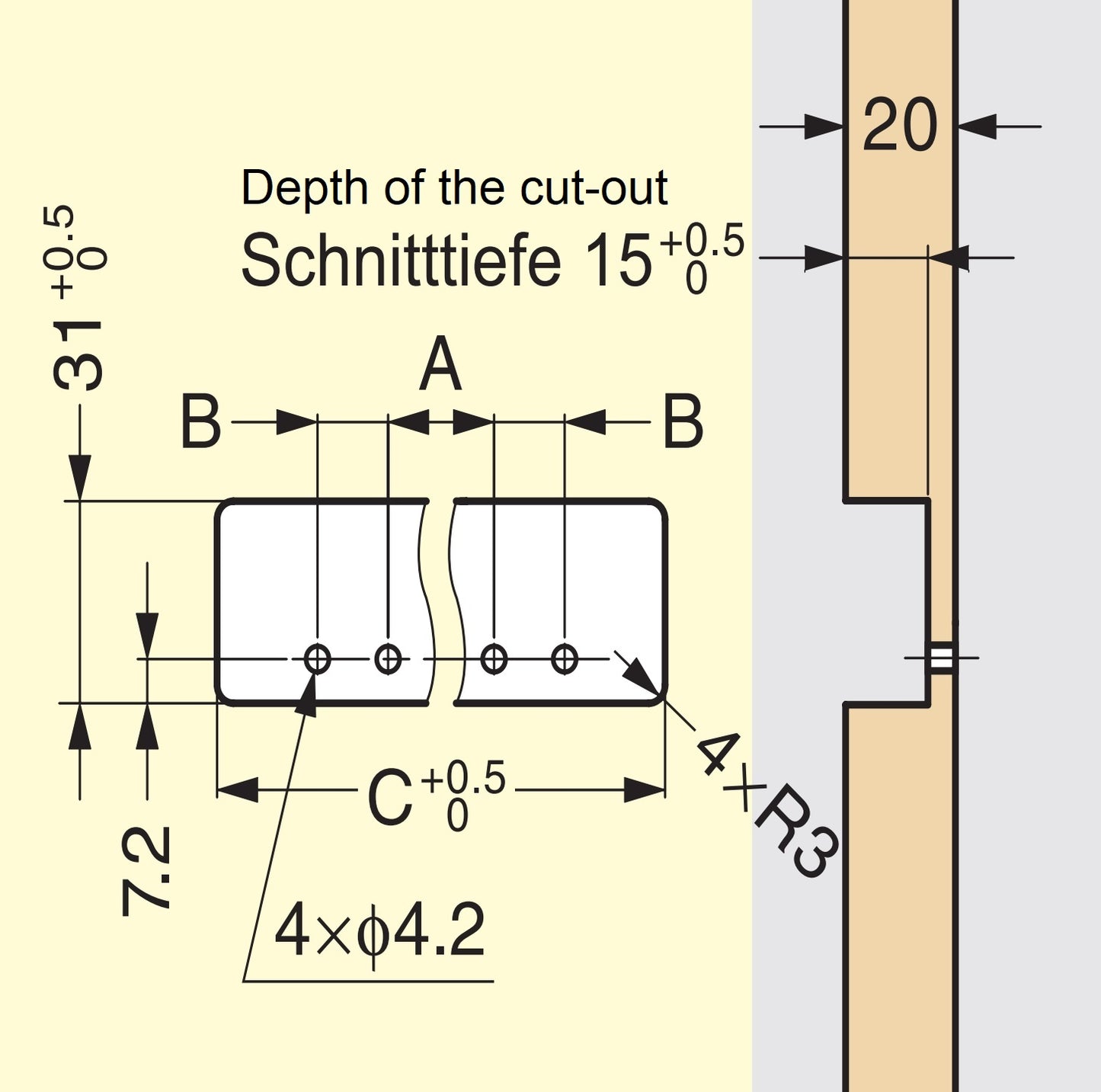 Lange Einlassgriffmuschel zum Ablängen aus Aluminiumlegierung, Oberfläche: eloxiert, 300 mm (11,9″) XLA-HHA300. Einlassgriff XLA-HHA300 für Holzschränke, Metallschränke, Elektrogeräte, Industriemaschinen, von Sugatsune / LAMP® (Japan)