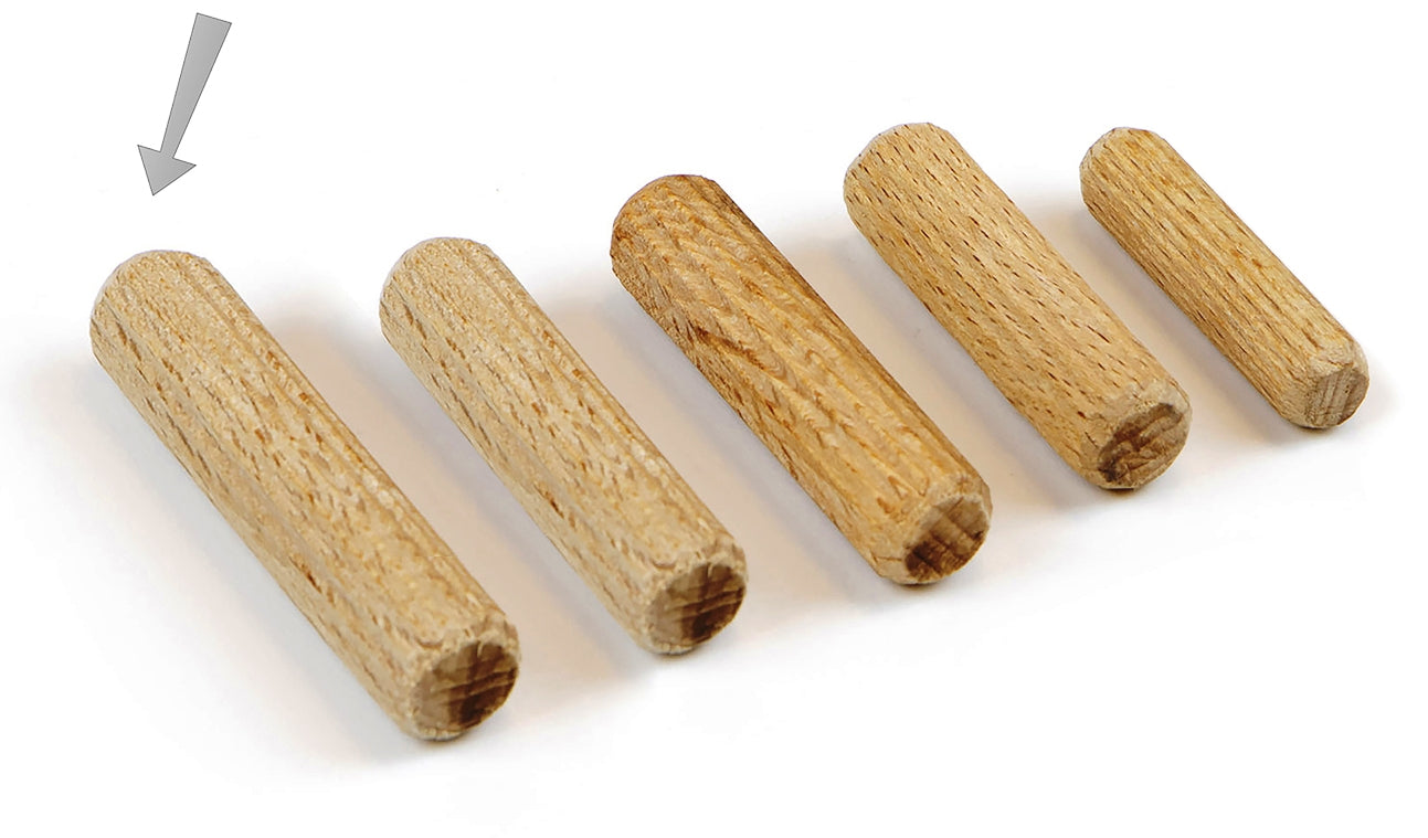 10 Stück Langholzdübel aus Buchenholz, Oberfläche: geriffelt, 40 mm (1,6″) 9094878. Holzdübel 9094878 für Holzpaneele, Holzverbindung, Möbelbau, Regalbau, von EMUCA