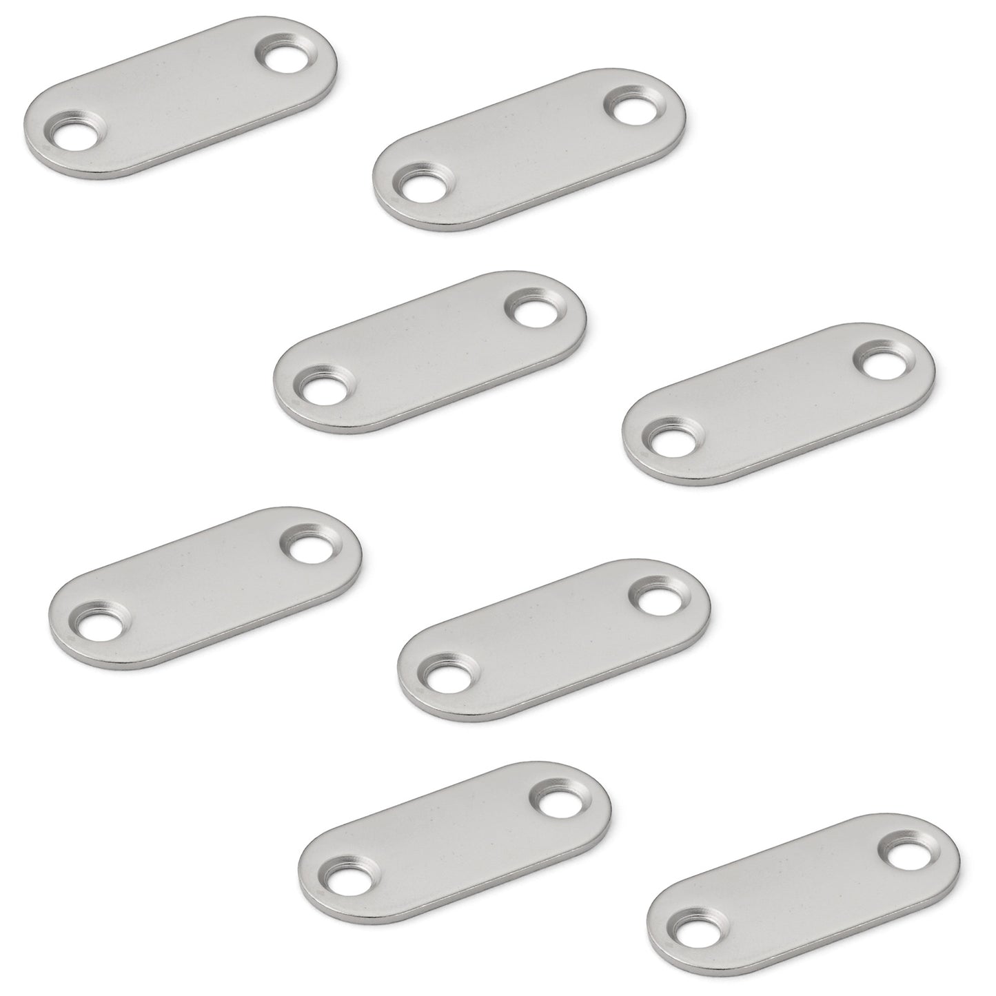 8 Stück Langovale Magnet-Gegenplatte mit 2 Senkbohrungen, MC-YN001U, 35 mm (1-3/8″), von Sugatsune, vernickelt. Produktbild
