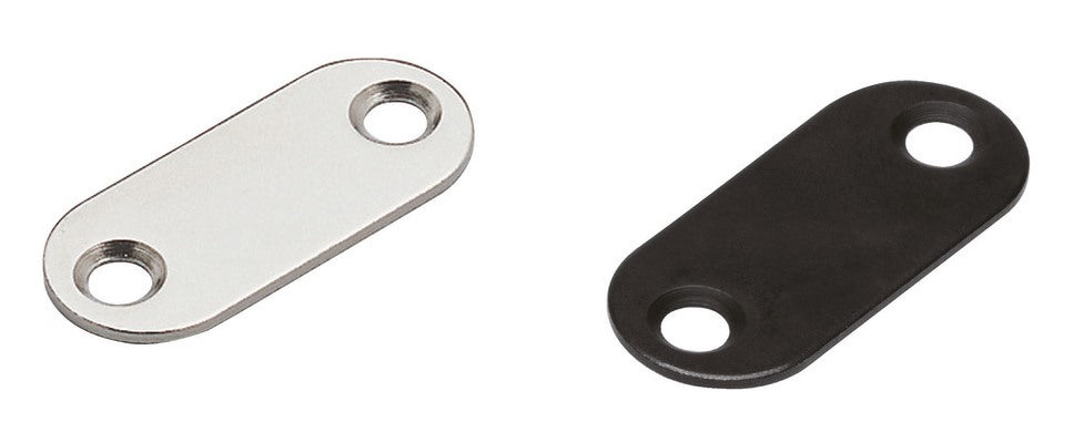 8 pieces long oval magnetic counterplate with 2 countersunk holes, nickel-plated, 35 mm (1-3/8″), MC-YN001U for magnetic catch, magnetic closure, cabinet door